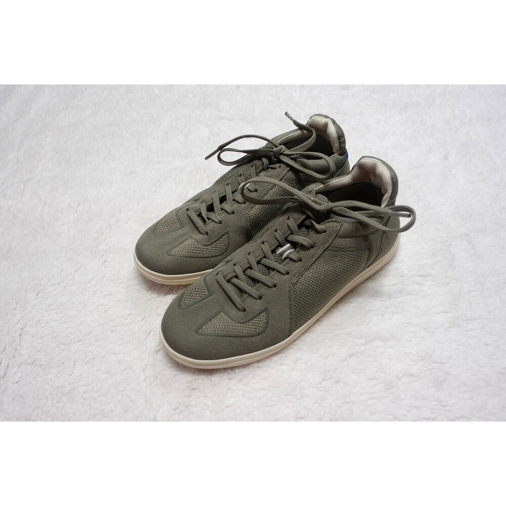 Rothy's Mens Size 9 Olive Green Cotton Casual Knit Low Top Lace Up Sneaker Shoes